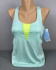 New NWT Lucky In Love Size XS Crisscross Bralette Cami Seafoam Tank Top Tennis