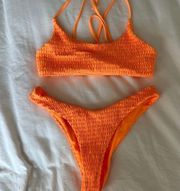 Ruched Neon Bikini Set