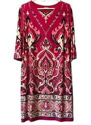 Chico's Dress Womens Size Measured Paisley Stretch Multi Colorful Flows Great‎