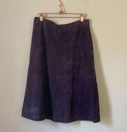 Eileen Fisher  100% goat suede purple skirt size xs