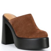 Gianni Bono So Chic Brown Suede Platform Mules