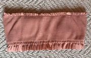 Chelsea & Violet Strapless Smocked Bikini top, Mauve/Taupe, size XS