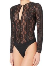 FOR LOVE AND LEMONS- Skivvies Else Lace Long Sleeve Bodysuit Lingerie Festival