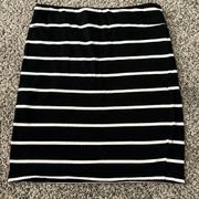 Xhiliration skirt - black white striped - cotton - XS