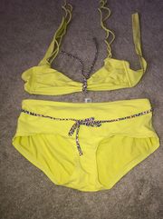 Body Women's Small Green Yellow Bikini Set