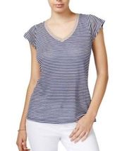 Maison Jules Womens Striped Basic T-Shirt