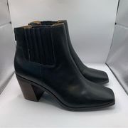 Yellowbox Maora Heeled Boot square toe western style mid ankle size 11 black