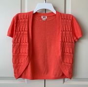 Mossimo Orange Coral Knit Open Cardigan Bolero Shrug