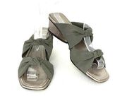 DONALD PLINER Women's 8.5 N Taupe Gray Mesh Double Knot Block Heel Shoes