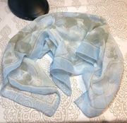 Light blue floral scarf 29” square