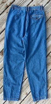 Vintage Pleated Liz Wear High Waisted Barrel Leg Jeans 100% Cotton