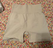 Cream Biker Shorts