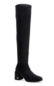 NEW Aerosoles Black Fabric Oreti Thigh High Boots Size 7 US $225