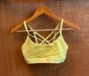 straps back yellow sports bra