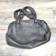 Cole Haan gray leather satchel double strap handbag purse shoulder bag