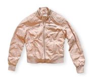 Ci Sono Peach Pastel Orange Faux Leather Pocket Moto Jacket Small