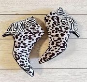 Kenneth Cole Kick Bit Booties Size 7.5 animal print