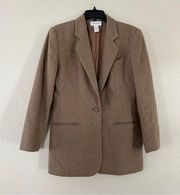 Lands’ End Tan Wool Cashmere Blend Pea Coat Size 6 Winter Outdoor