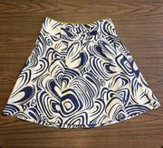 CAbi #470 Lombard Blue Swirl Print Full Skirt Size 2