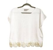 Dantelle White Embellished Top Sz L