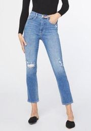 Frame High Rise Ly Sylvie Slender Straight Leg Jeans Denim Blue Women's Size 28