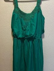 Lauren Conrad green sleeveless pleated fit & flare short dress size 8