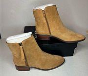 Naturalizer Robyn Suede ankle booties golden caramel casual classic comfy style