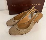 Antonio Melani Felicia Denver Tan kitten Heel Size 6