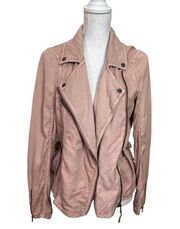 Anthropologie Marrakech Ronika Draped Moto Jacket In Dusty Pink Size Small