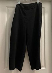 Ann Taylor Factory Womens Flat Front Wide Leg Dress Pants Size 12 Black