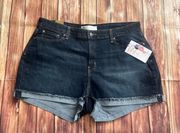 Levi’s  Strauss Women’s Frayed Hem High Rise Denim Jean Shorts Navy Size 20