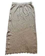 St. John Evening Marie Gray Shimmer Metallic Knit Maxi Skirt, Sz 10