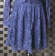 City Studio Blue Lace Mini Skirt