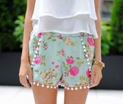 Blue Pom Pom Shorts