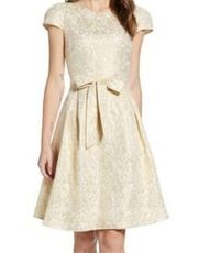 Gibson Holiday Joyeux Cap Sleeve Fit & Flare dress