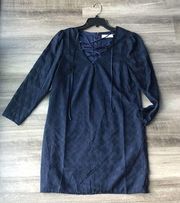 Ali & Jay Navy Blue Lace Front Shift Dress M NWT