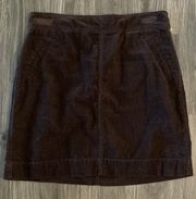 LOFT Petites Brown Corduroy Mini Skirt