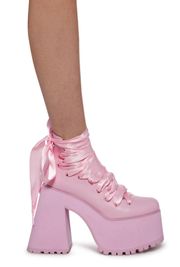 Sugar Thrillz Pink Bow Heeled Boots