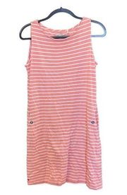 BARBOUR Nautical Summer Dress Pink and White Striped Size 8