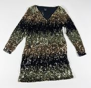 NEW City Chic Reese Gold Black Sequin Sparkle Embellished Cocktail Party Dress