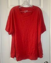 Terra & Sky Red Scoop Neck Short Sleeve Tee size 3X