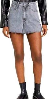 WeWoreWhat The Boyfriend Short High Rise Washed Grey Size 24