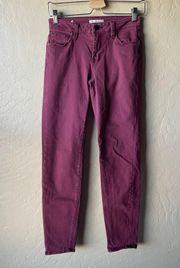 #126 Bordeaux Wash Curvy Skinny Jeans