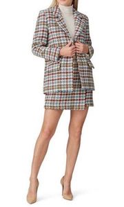 Waverly Grey  colorful plaid herringbone tweed blazer