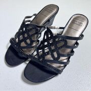 New York Transit 7W Black Wedge Sandals