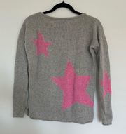 Grey Sweater with Pink Stars