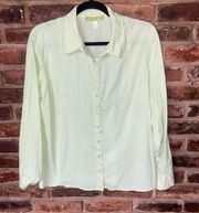 Sigrid Olsen Light Green Long Sleeve Button Down Shirt Women's Size Medium