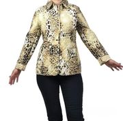 Dana Buchman Quilted Animal Print Leopard Lightweight Jacket Blazer Size M
