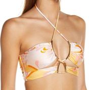 RIVER Island NWT Print Halter Bandeau Bikini Top US6