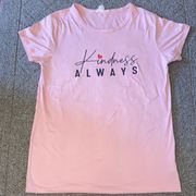 Charlotte Russe Society Streetwear Baby Pink Kindness Always Short Sleeve Top